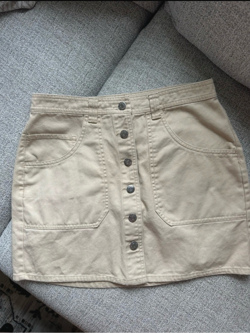 Old Navy Beige Button-Front Mini Skirt